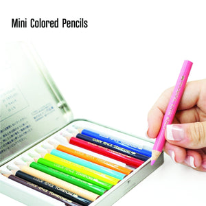 Tombow Japan Mini Colored Pencils 12 Colors W/ Sharpener Bca - 151