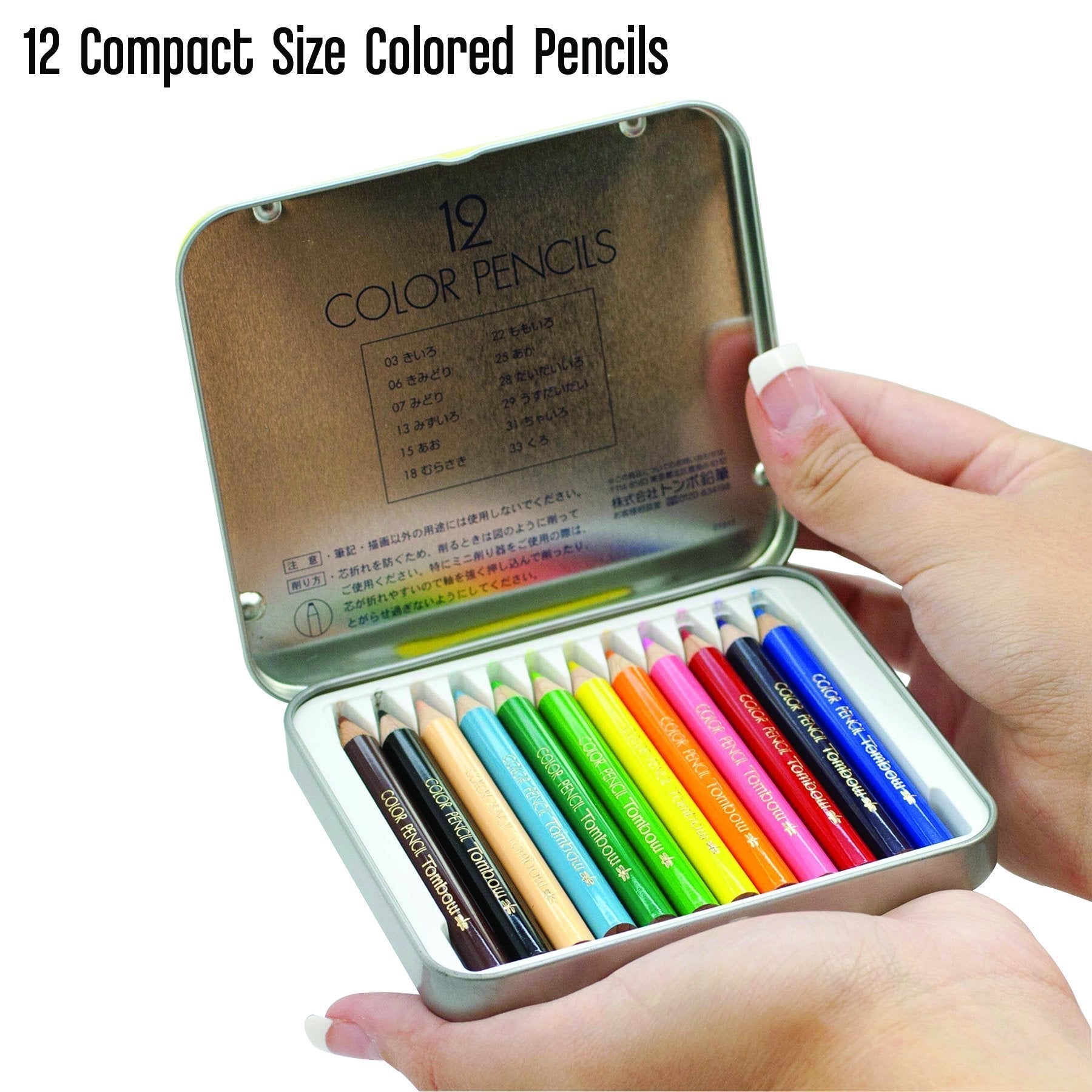 Tombow Japan Mini Colored Pencils 12 Colors W/ Sharpener Bca - 151
