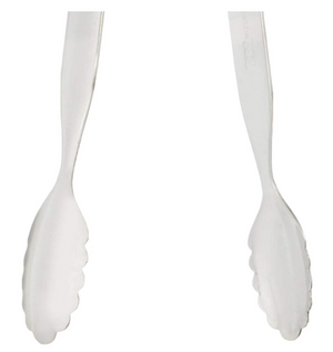 Close-up of Todai Stainless Steel BBQ Tongs 210mm featuring slim tip for precise handling.