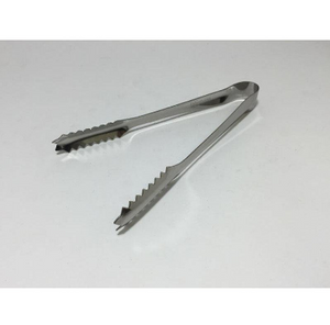 155mm Ice Tongs with stainless steel serrated tips offering stable grip for bar use