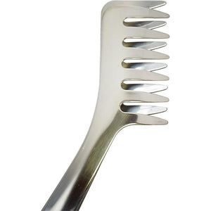 240mm Stainless Steel Spaghetti Tongs with gripping teeth, designed for home cooking and serving