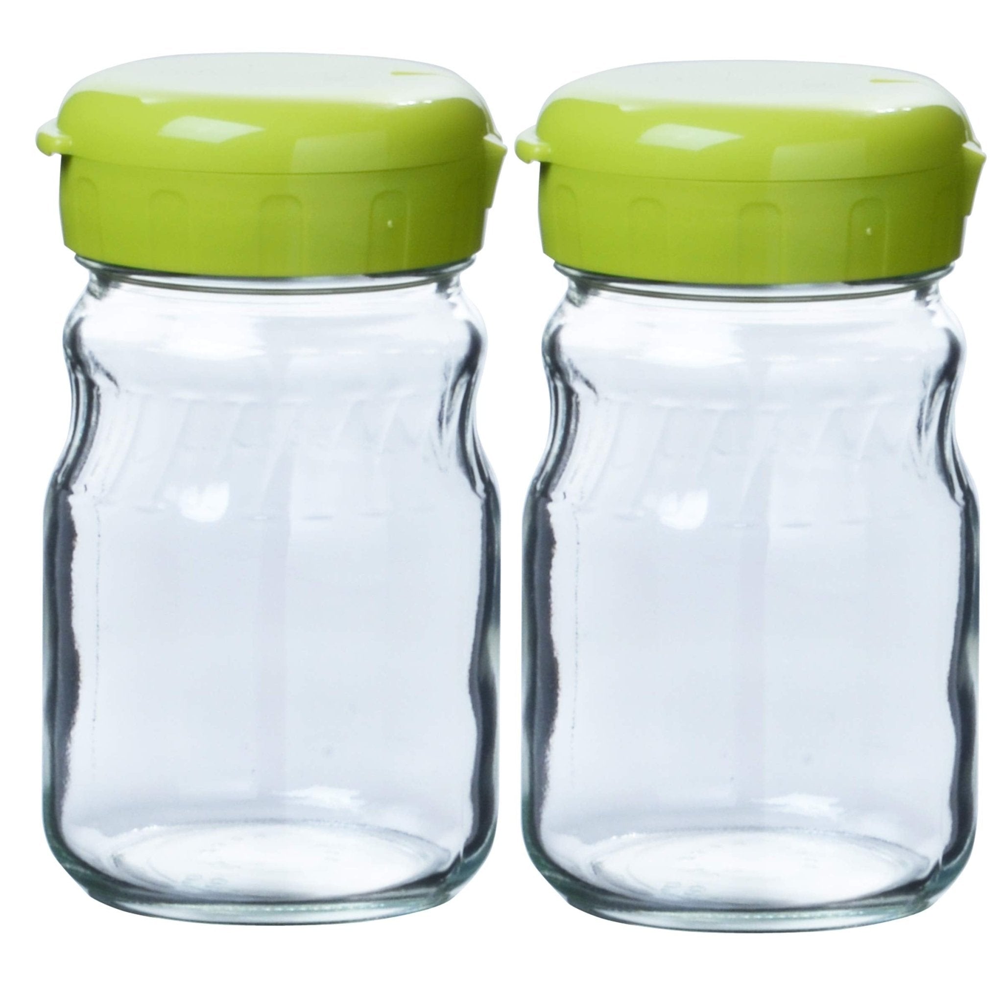 Toyo Sasaki Glass 2 - Way Pot 485Ml Olive Green Made In Japan I - 77826 - Og - Jan - F 2 Pieces