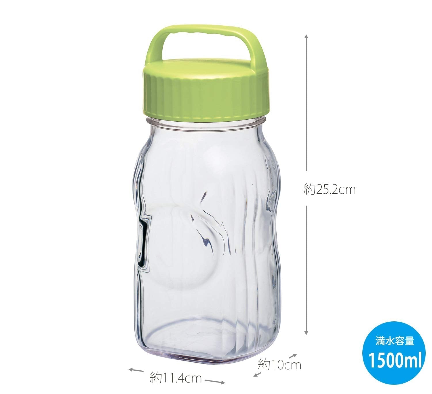 Toyo Sasaki Glass Japan Fruit Syrup Bottle 1500Ml Olive Green Storage Container W/ Bookmark I - 77860 - Og - Jan - S