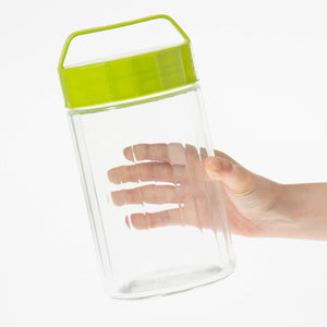 Toyo Sasaki Glass Storage Container 2000Ml Set Of 2 Olive Green Japan Storage Bottle W/ Bookmark Ok - 900 - Og - Jan