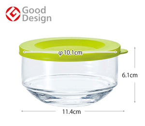 Toyo Sasaki Glass Storage Container Set Of 3 Made In Japan Olive Green B - 31301 - Og - Jan