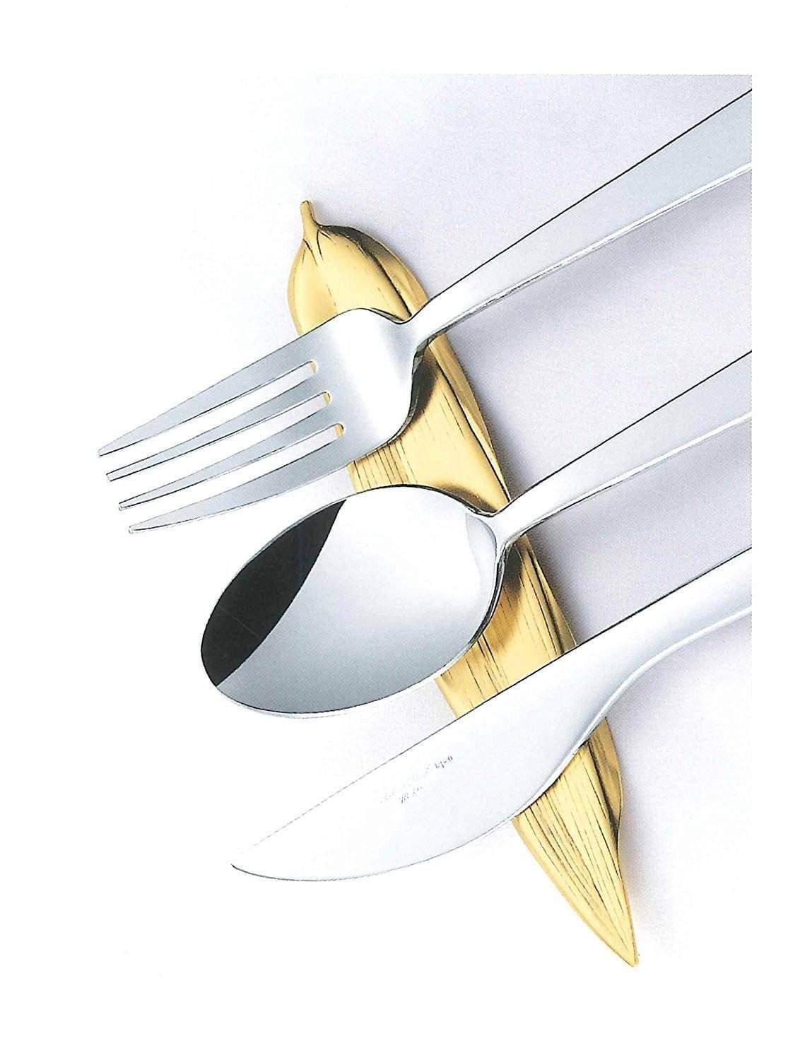 Tsubame Shinko Stainless Steel Bamboo - Leaf - Shaped Cutlery Rest Gold