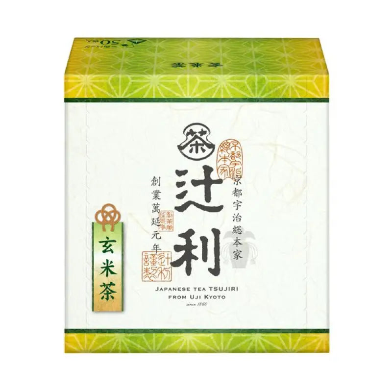 Tsujiri Genmaicha Brown Rice Tea 50 Triangle Bags - From Japan Food and Beverages
