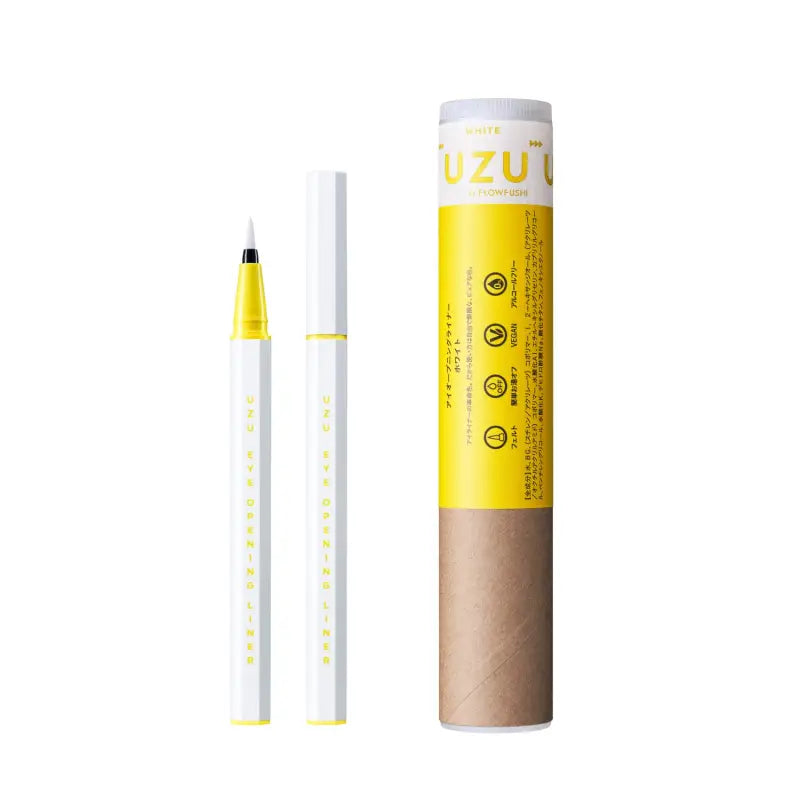 Uzu Flowfushi Eye Opening Liner White Liquid Eyeliner Japan Alcohol Free Dye Hypoallergenic
