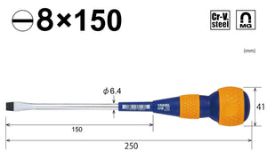 Vessel Ball Grip Driver 8X150Mm 220 Japan