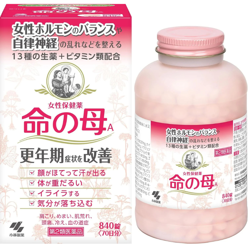 Kobayashi Inochi No Haha A, 840 Tablets, herbal blend, ideal for menopause relief