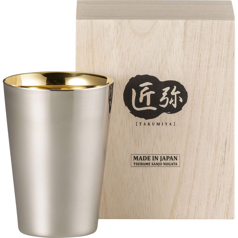 Wahei Freiz Japan Tsubamesanjo Craftsmanship Stainless Steel Tumbler 270Ml Gold Plated Double Wall Insulated - Ty - 070