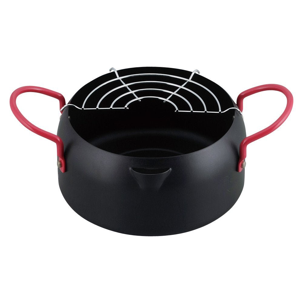 Wahei Freiz Mini Baked Paint Tempura Pot Deep Fry Ih Compatible Iron Net Kachikore Kr - 8265 Black Japan