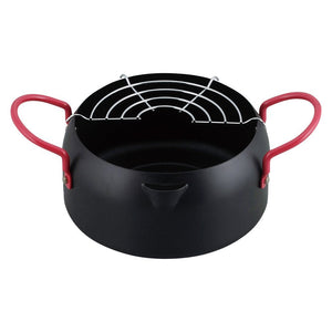 Wahei Freiz Mini Baked Paint Tempura Pot Deep Fry Ih Compatible Iron Net Kachikore Kr - 8265 Black Japan