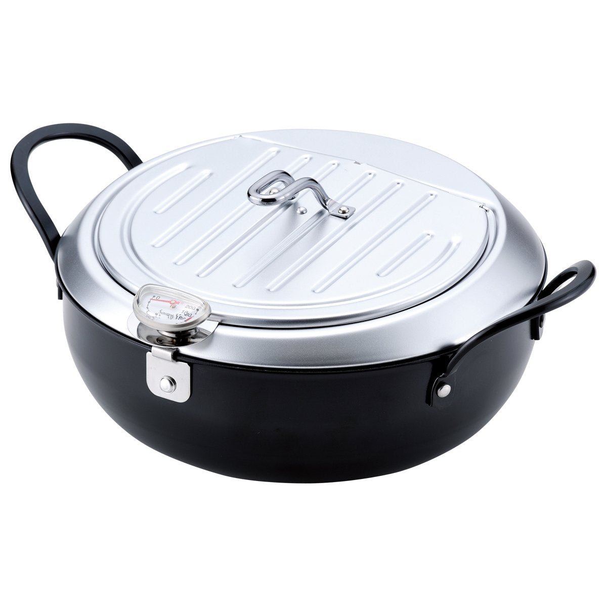 Wahei Freiz Tempura Pot 24Cm Iron With Lid Ih Compatible Made In Japan Tm - 9090