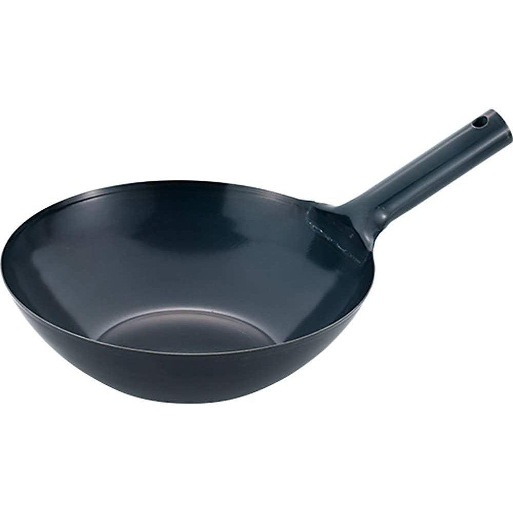 Summit Flat Bottom Japanese Wok with Handle 1.2mm, durable carbon steel, ideal for daily stir-fry cooking