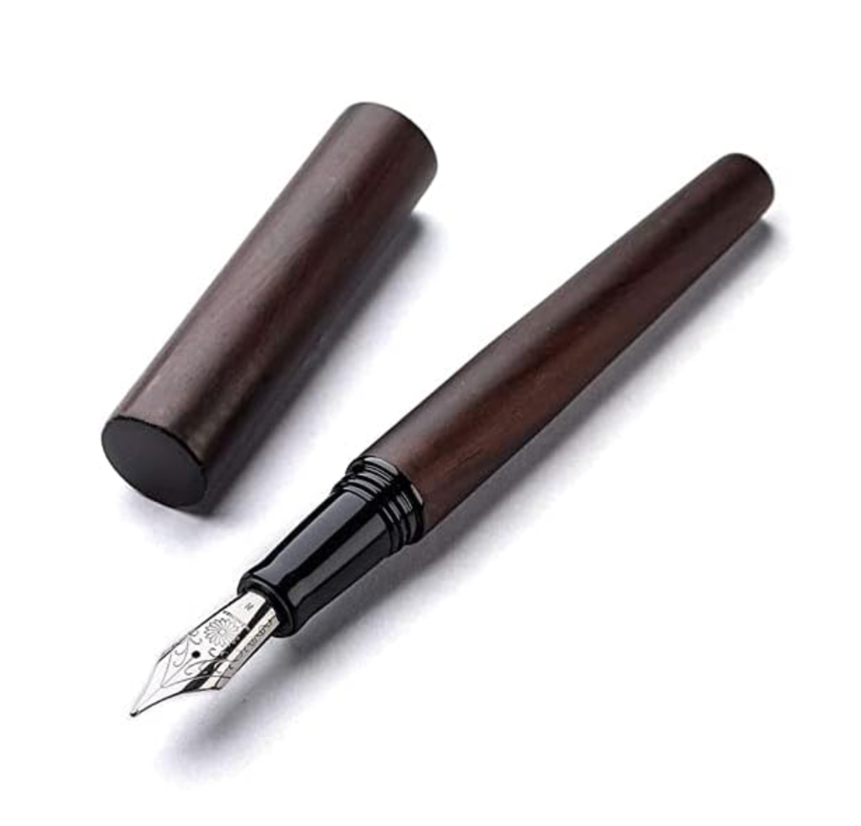 Wancher World Tree Fountain Pen, Ebony – bold nib, smooth ink flow, elegant ebony finish for writing or collecting
