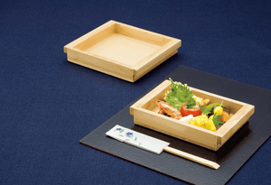 Yamaco Hinoki Soba Noodles Set with Bamboo Blinds Model 21532 Long Rectangular