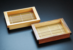 Yamaco Hinoki Soba Noodles Set with Bamboo Blinds Model 21532 Long Rectangular