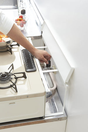 Yamazaki Industrial 3487 Stove Back Gap Rack White 58X11X19.5Cm Japan