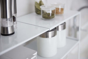 Yamazaki Industrial 3865 Telescopic Shelf White 36.5 - 60X23X18Cm Tower Under Sink Japan