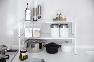 Yamazaki Industrial 3865 Telescopic Shelf White 36.5 - 60X23X18Cm Tower Under Sink Japan