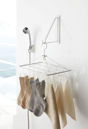 Yamazaki Industrial 4712 Magnet Bathroom Drying Hanger White Japan W5Xd18.5Xh23Cm