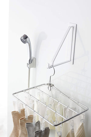 Yamazaki Industrial 4712 Magnet Bathroom Drying Hanger White Japan W5Xd18.5Xh23Cm