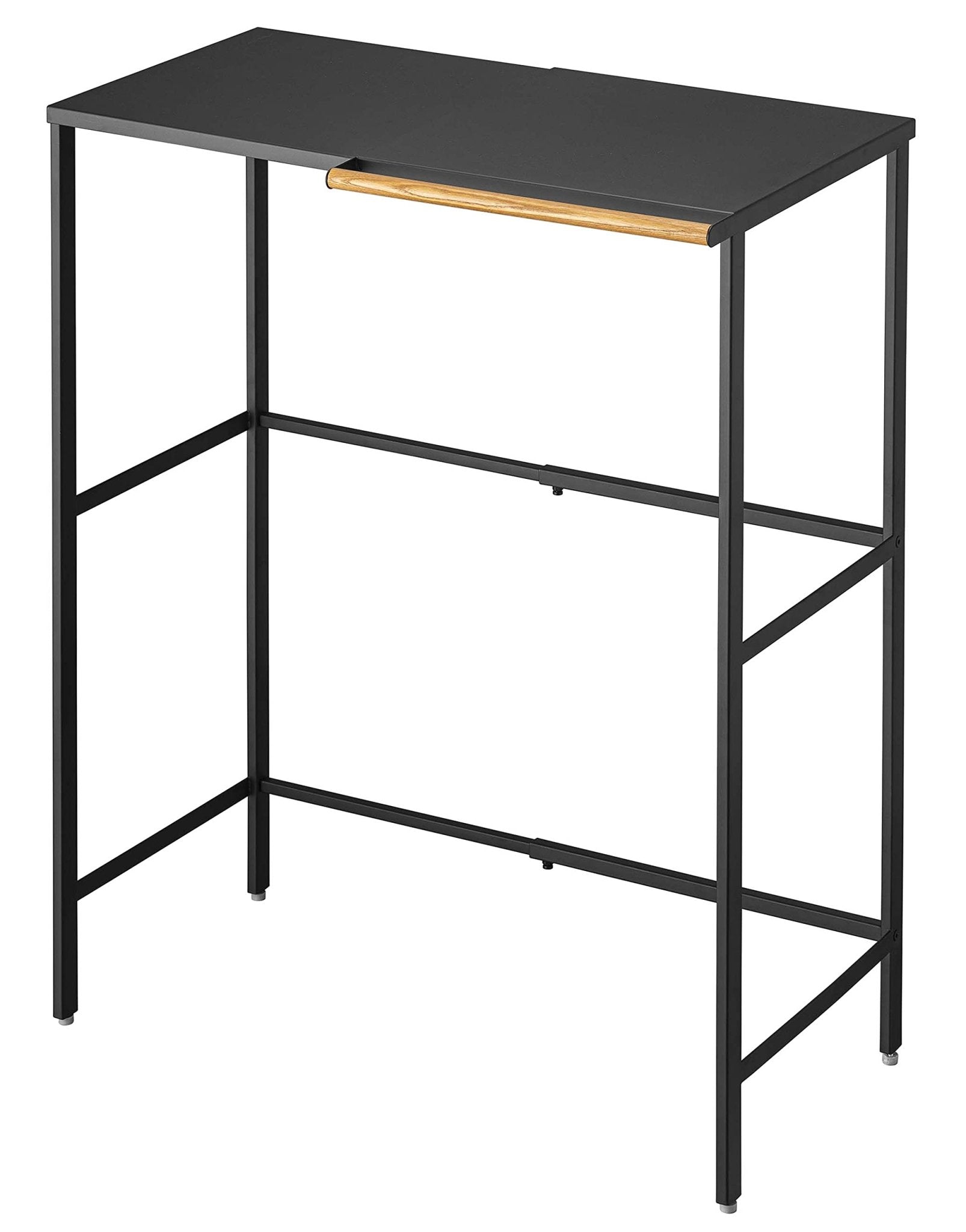 Yamazaki Industrial 5327 Telescopic Trash Can Top Rack Black W42.5 - 76Xd42.5Xh90Cm Tower Kitchen Rack With Hooks Japan