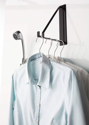 Yamazaki Industrial Japan 4713 Magnetic Bathroom Drying Hanger Black 5X18.5X23Cm Tower