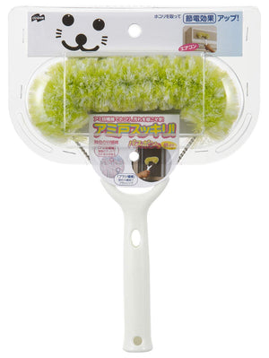 Yamazaki Sangyo Basbon - Kun Screen Door Brush 147502 W/ Handle - Japan Refreshing Cleaner Green