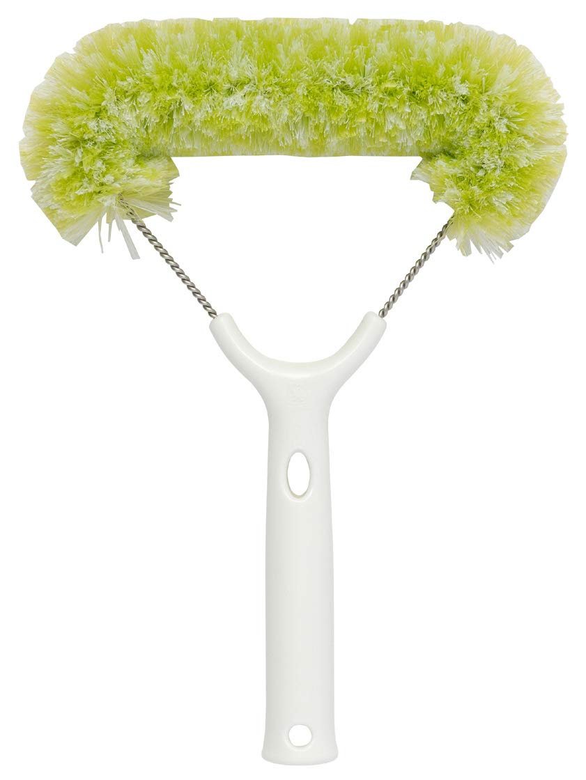Yamazaki Sangyo Basbon - Kun Screen Door Brush 147502 W/ Handle - Japan Refreshing Cleaner Green