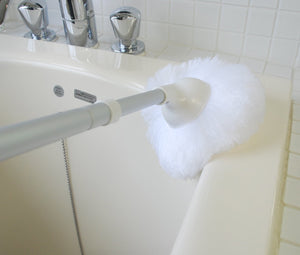 Yamazaki Sangyo Japan Bath Cleaning Brush Telescopic Unit Antibacterial White 174966 Bonkun