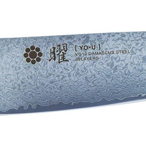 Yaxell YO-U VG10 Damascus Steel Santoku Knife 69 Layers 165mm - YOYO JAPAN