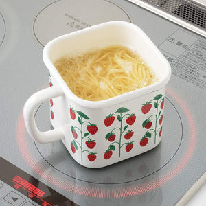 Yutaka Horo Enameled Multi Square Pot Ohana Red