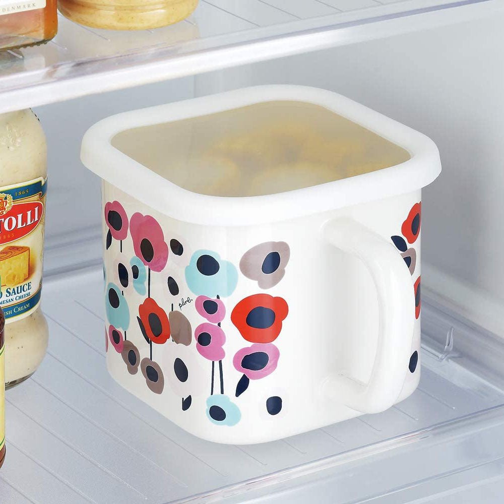 Yutaka Horo Enameled Multi Square Pot Ohana Red