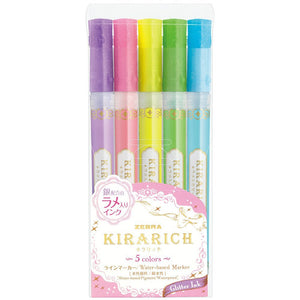 Zebra Japan Kirarich Highlighter Pen 5 Colors Wks18 - 5C