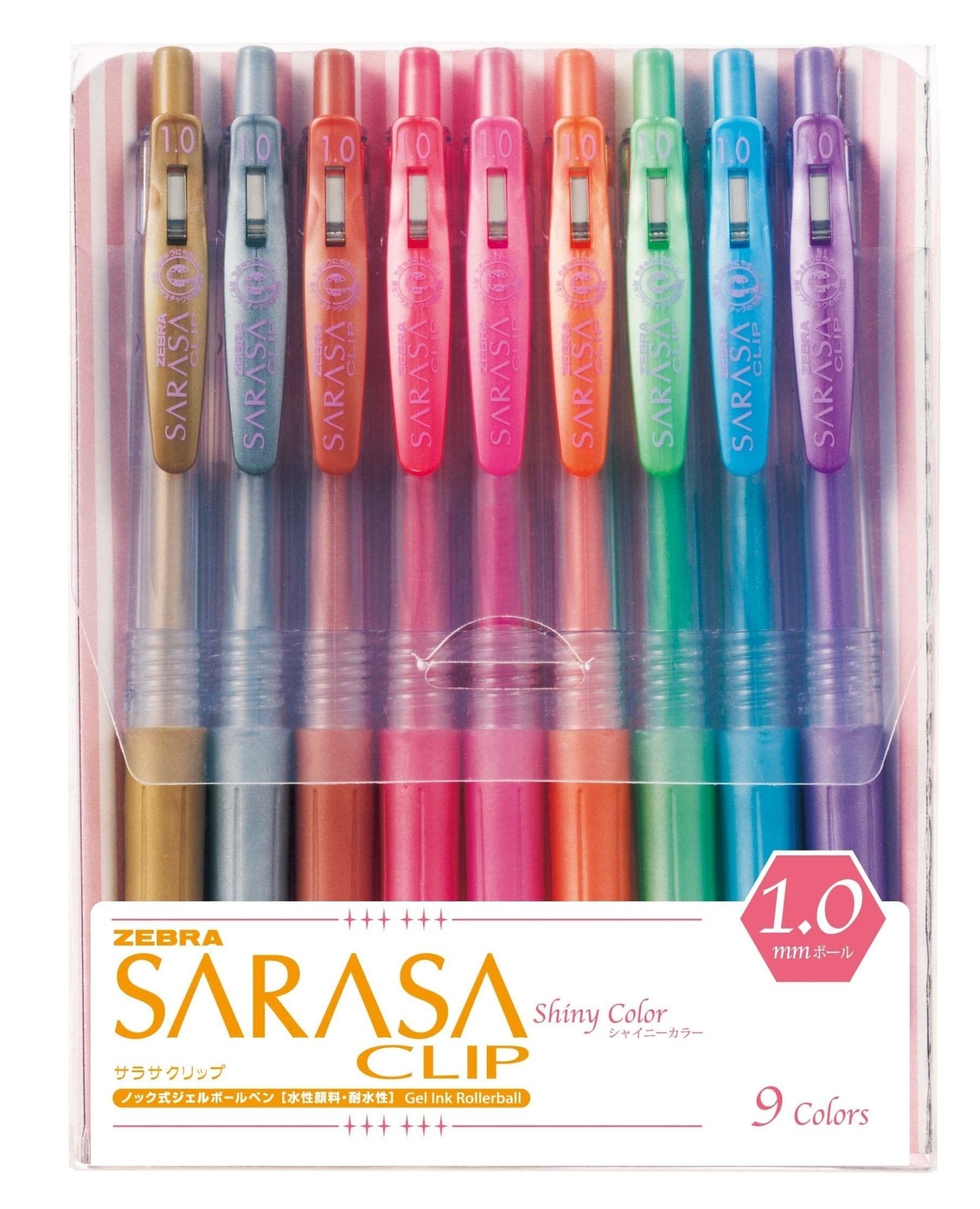 Zebra Japan Sarasa Clip 1.0 9 Color Gel Ballpoint Pen Jje15 - 9Ca