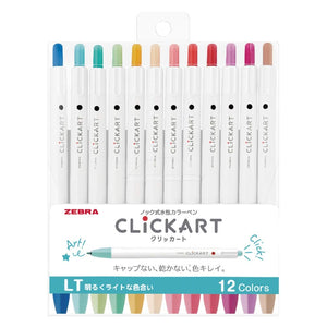 Zebra Japan Water - Based Clickart Pen Lt 12 Color Set Wyss22 - 12Clt (117 Characters)