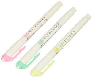 Zebra Mildliner Japan Wkt7 - 3C Set - 3 Slightly Fluorescent Colors