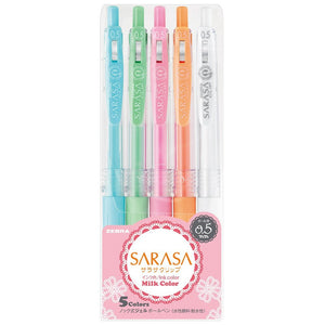 Zebra Sarasa Clip 0.5 Milk 5 Color Japan Ballpoint Pen Jj15 - 5C - Mk
