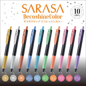 Zebra Sarasa Clip 0.5Mm Deco Shine 10 Color Gel Ballpoint Pen Set Japan Jj15 - 10C - Sh