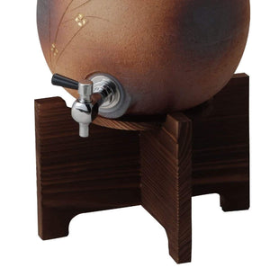 Ziyue Kiln Japanese Fire Color Small Flower Server With Wooden Stand - 3000Cc Brown Tokiwa Tokiya Pro 28 - 272 - 068 - Me