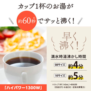 Zojirushi 0.8L High - Power 1300W Slate Black Electric Kettle Fast & Safe