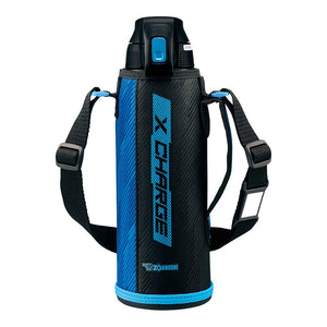 Zojirushi 1.0L Stainless Steel Sports Water Bottle Direct Drinking Blue Stripe