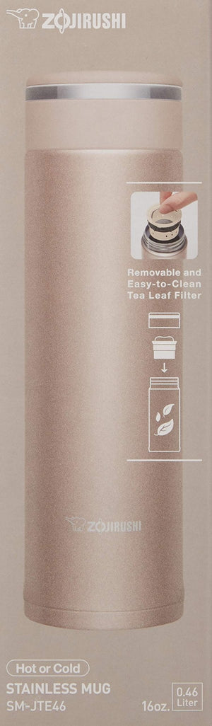 Zojirushi 16 - Oz Stainless Steel Travel Mug with Tea Leaf Filter in Pink Champagne