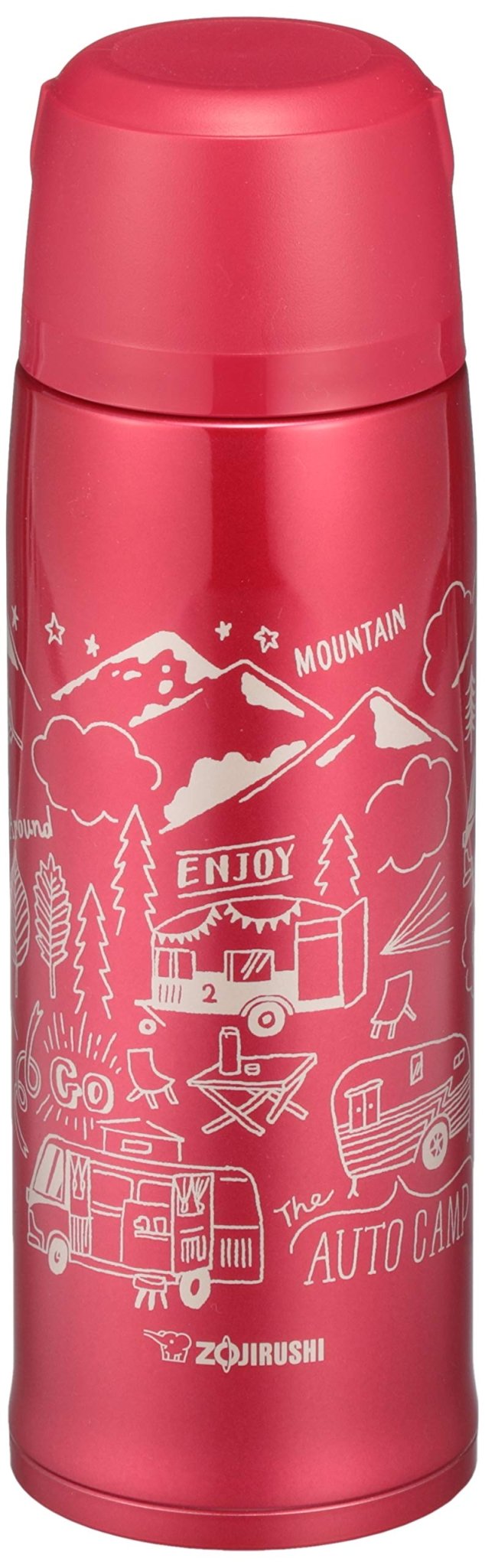 Zojirushi 820ml Red Stainless Steel Insulated Water Bottle with Cup - Sj - Js08 - Ra