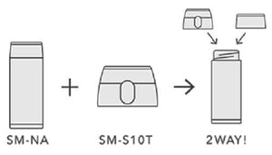Zojirushi Black Mug Bottle Stopper Set Compact Size 6x7x4.5 cm SM - S10T - BA