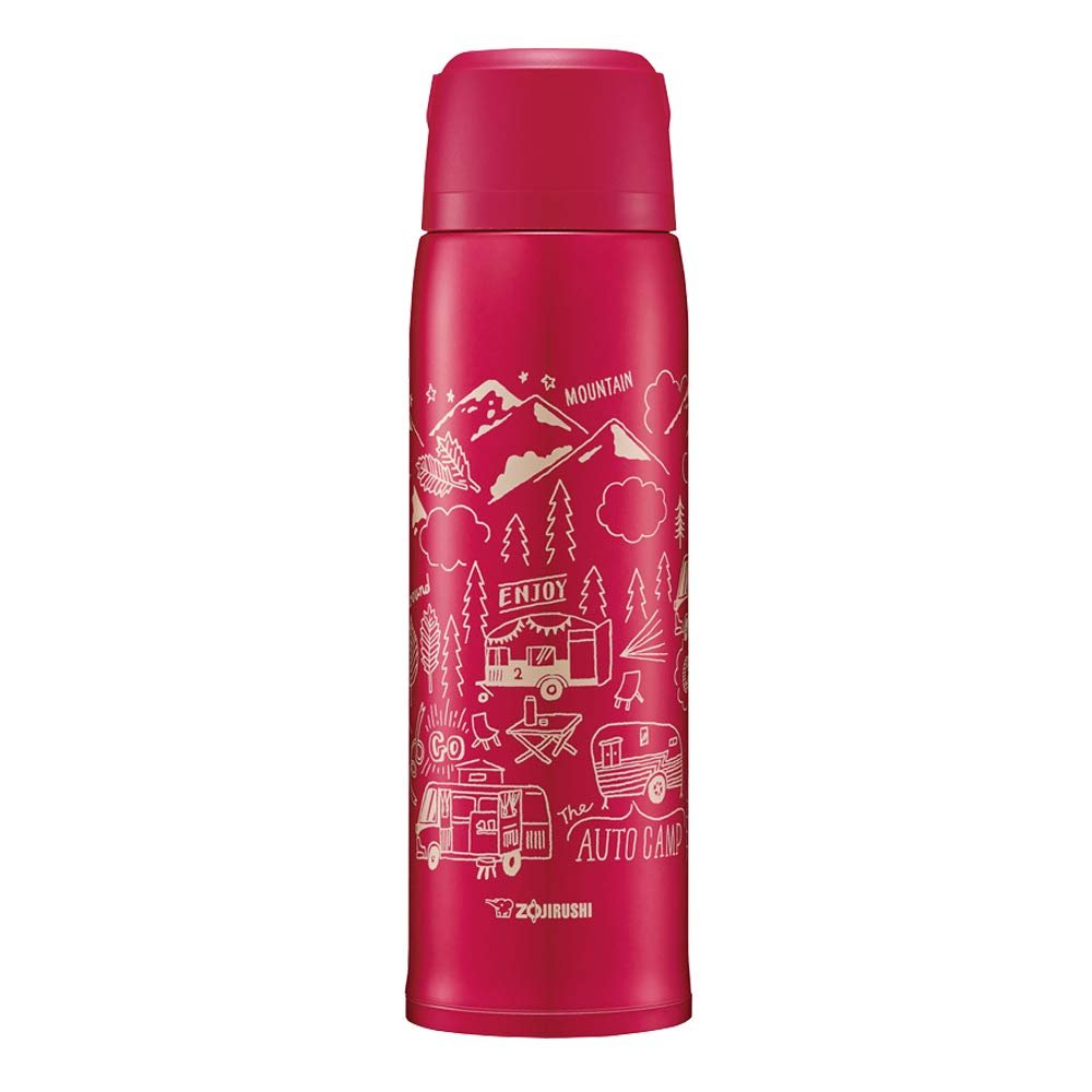 Zojirushi Insulated Stainless Steel 1.03L Water Bottle with Cup in Red SJ - JS10 - RA