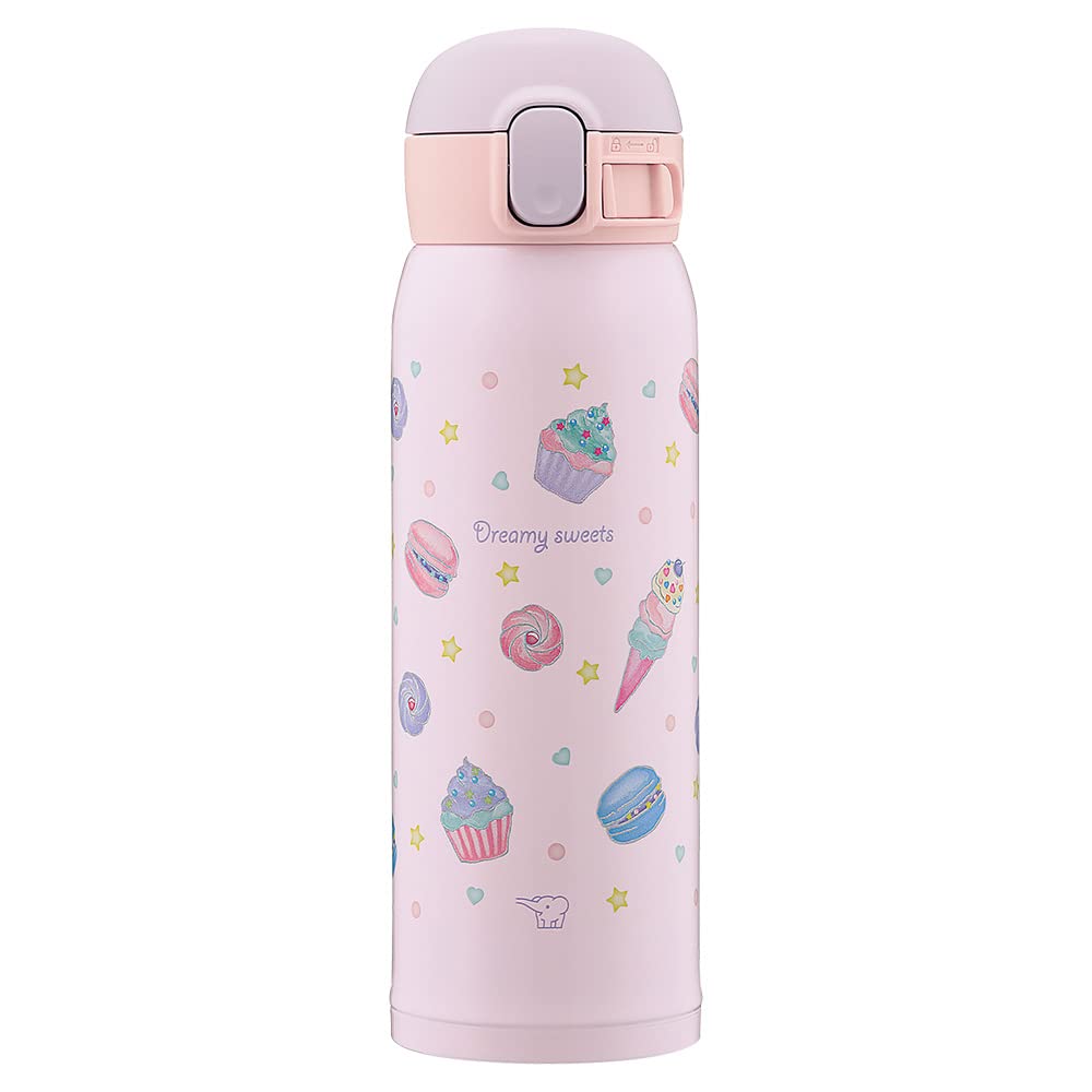 Zojirushi Kids School Water Bottle Stainless Steel One - Touch 480ml Easy Clean Sweet Purple Mug