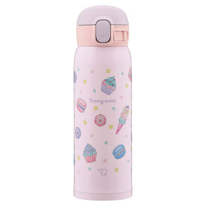 Zojirushi Kids School Water Bottle Stainless Steel One - Touch 480ml Easy Clean Sweet Purple Mug
